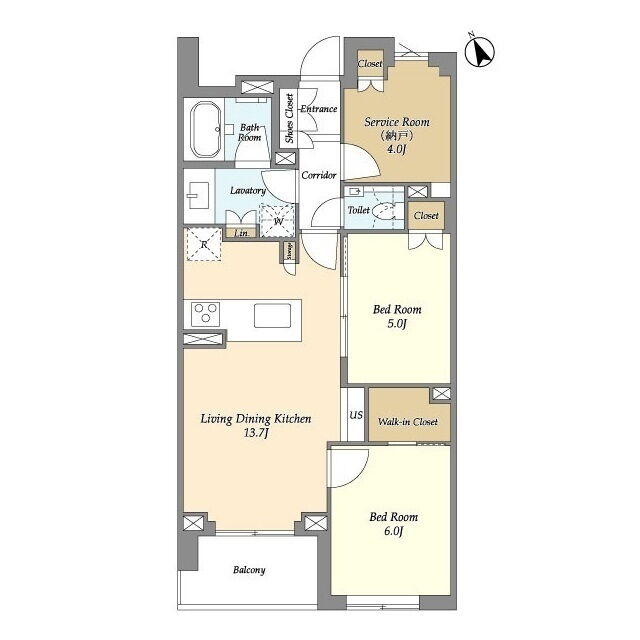 2LDK間取りの画像