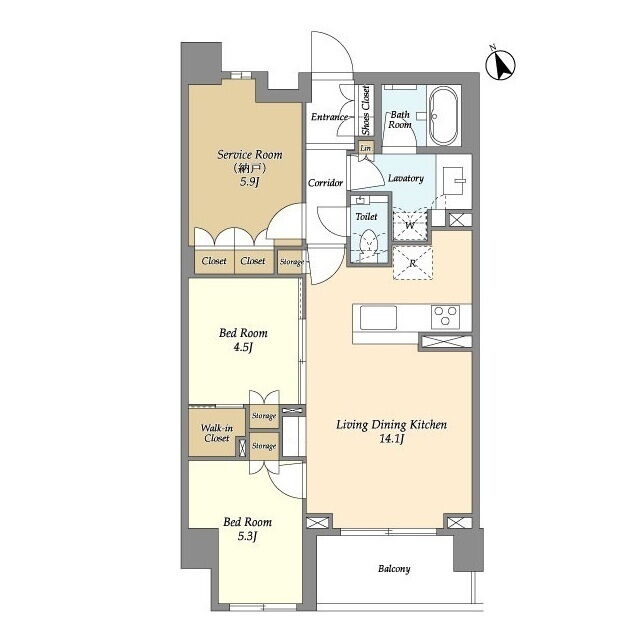 2SLDK間取りの画像